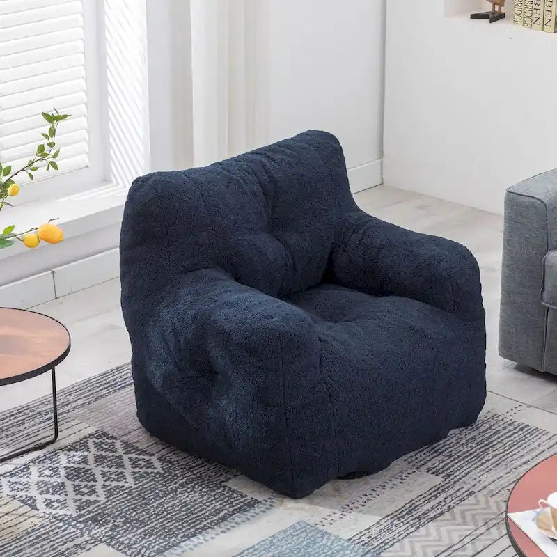 Faux Fur Fabric Bean Bag Chair, Floor Sofa For Living Room, Bedroom Lazy Sofa