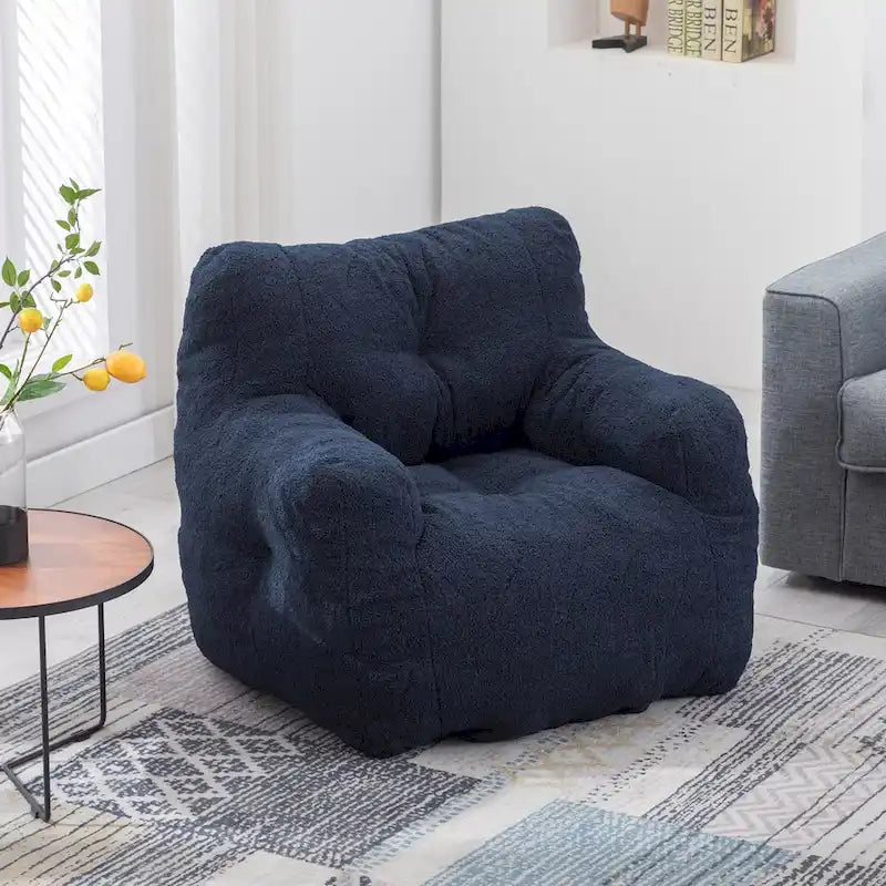 Faux Fur Fabric Bean Bag Chair, Floor Sofa For Living Room, Bedroom Lazy Sofa