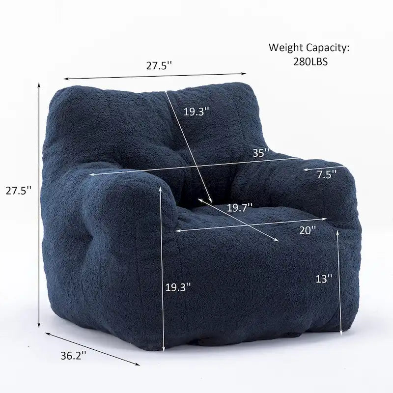 Faux Fur Fabric Bean Bag Chair, Floor Sofa For Living Room, Bedroom Lazy Sofa