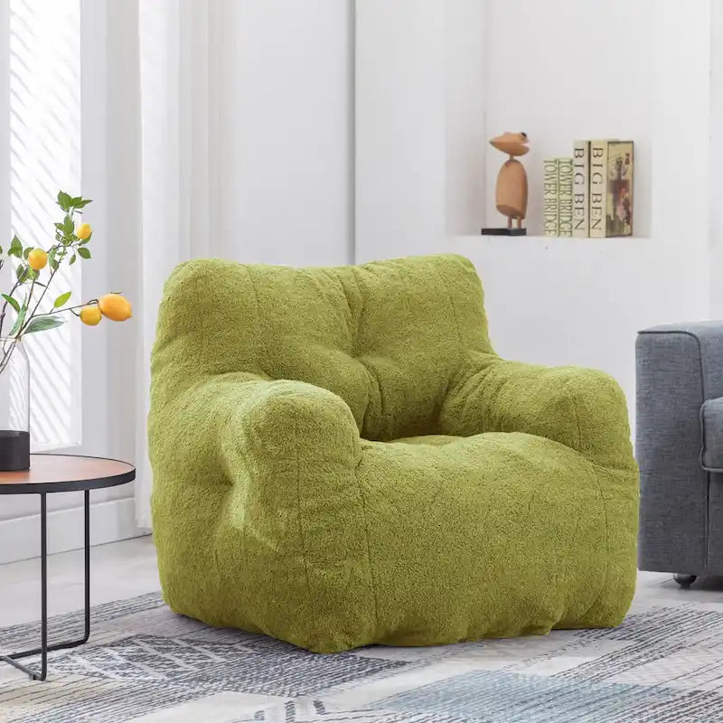 Faux Fur Fabric Bean Bag Chair, Floor Sofa For Living Room, Bedroom Lazy Sofa