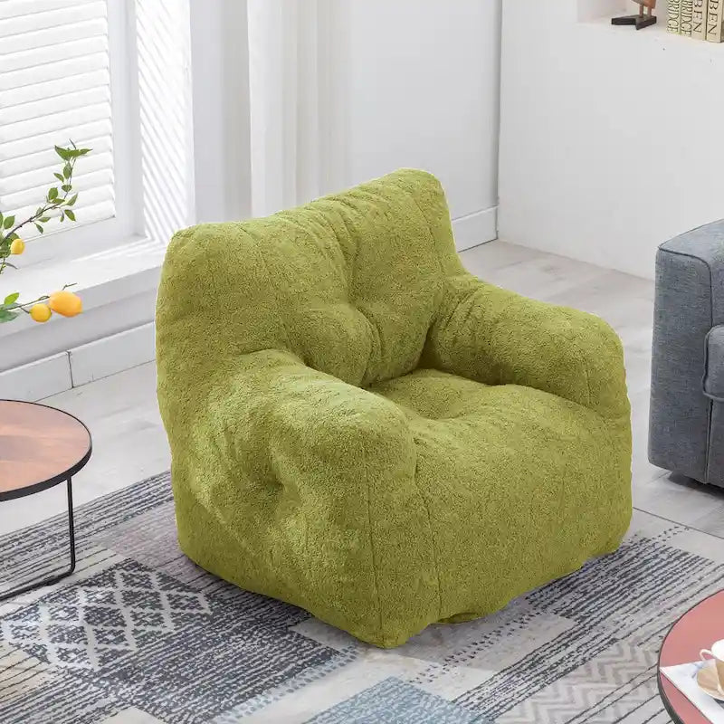 Faux Fur Fabric Bean Bag Chair, Floor Sofa For Living Room, Bedroom Lazy Sofa