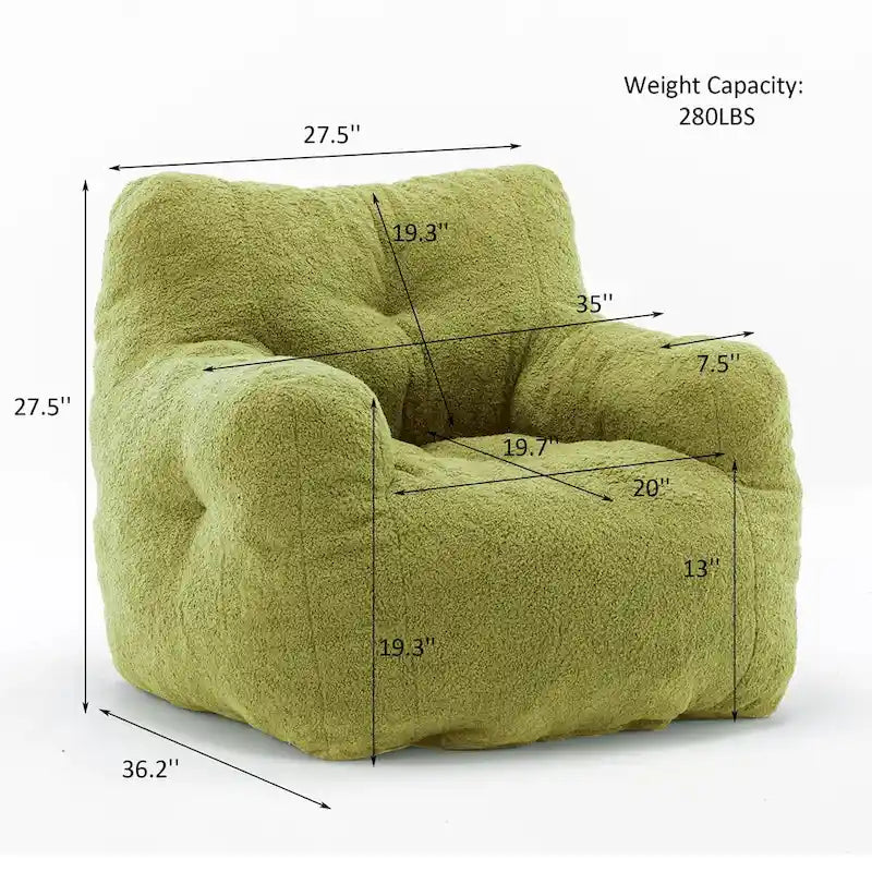 Faux Fur Fabric Bean Bag Chair, Floor Sofa For Living Room, Bedroom Lazy Sofa