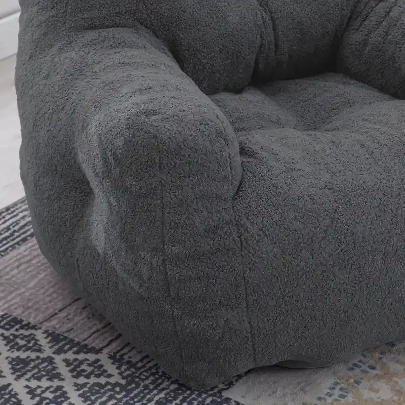Faux Fur Fabric Bean Bag Chair, Floor Sofa For Living Room, Bedroom Lazy Sofa