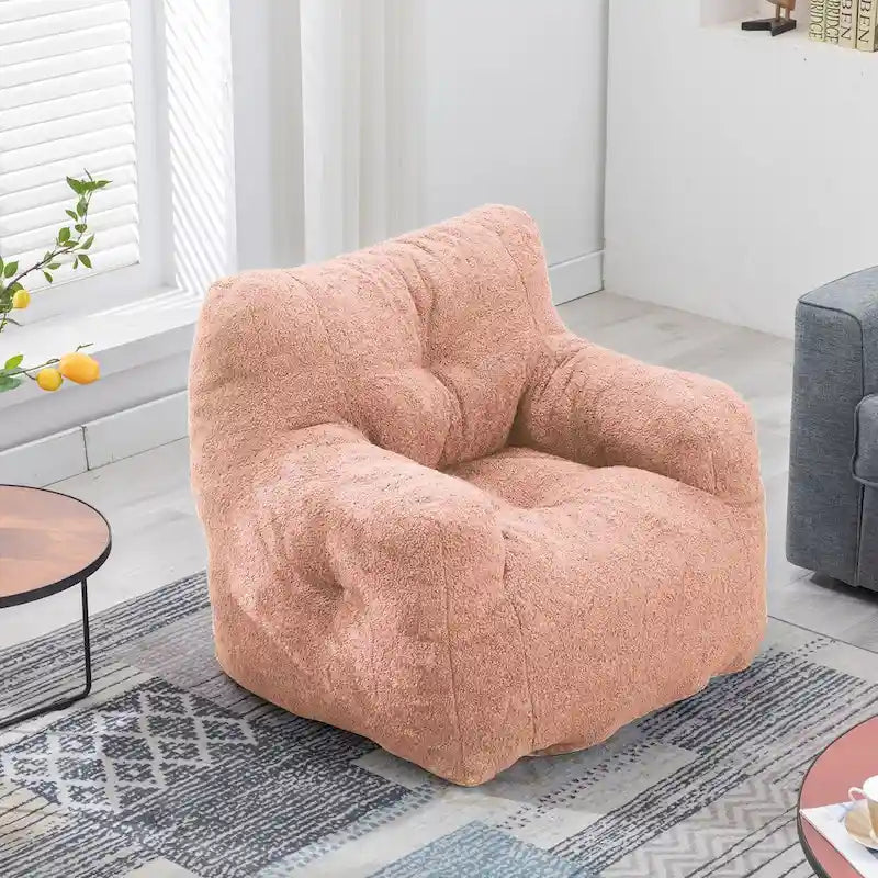 Faux Fur Fabric Bean Bag Chair, Floor Sofa For Living Room, Bedroom Lazy Sofa