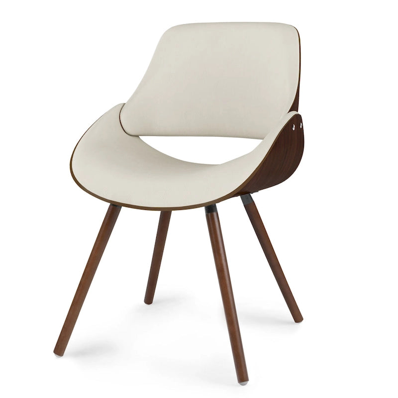 Bentwood Dining Chair in Cream Faux Leather - 22.8 D x 20.9 W x 30.9H