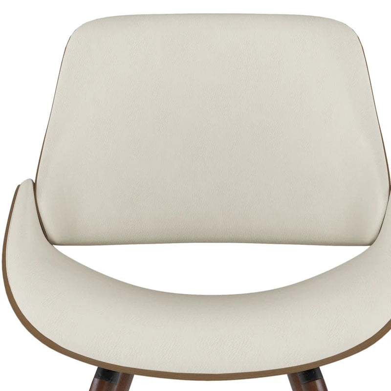 Bentwood Dining Chair in Cream Faux Leather - 22.8 D x 20.9 W x 30.9H
