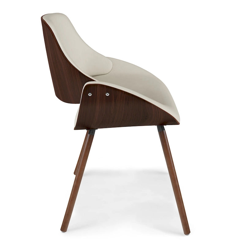 Bentwood Dining Chair in Cream Faux Leather - 22.8 D x 20.9 W x 30.9H