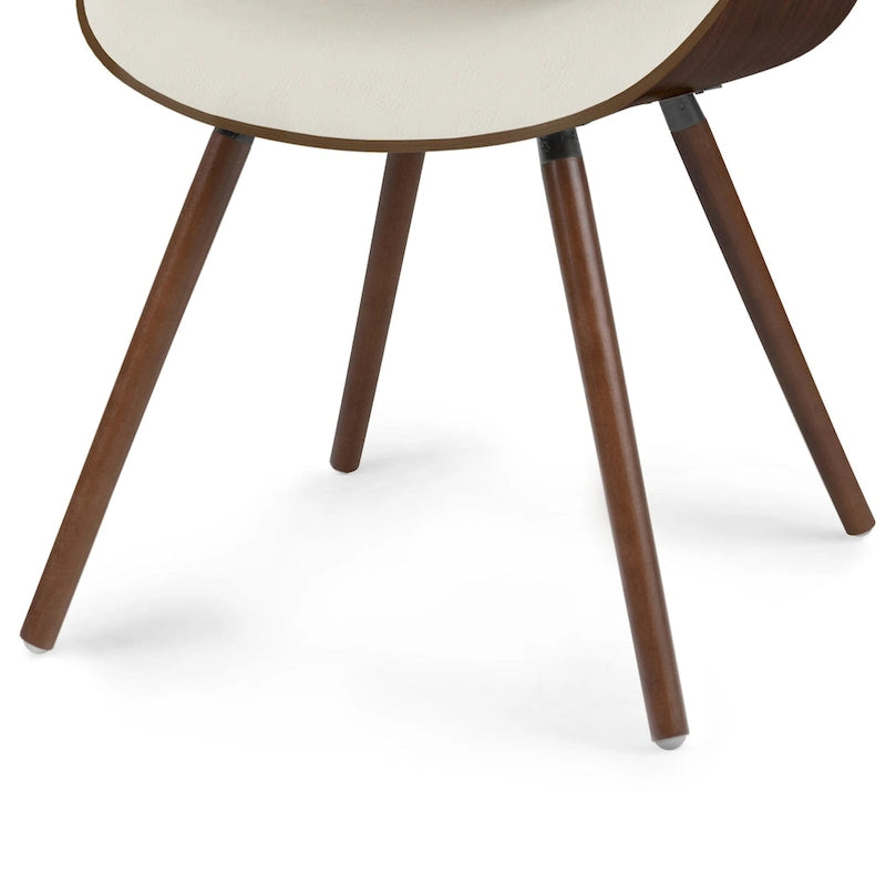 Bentwood Dining Chair in Cream Faux Leather - 22.8 D x 20.9 W x 30.9H