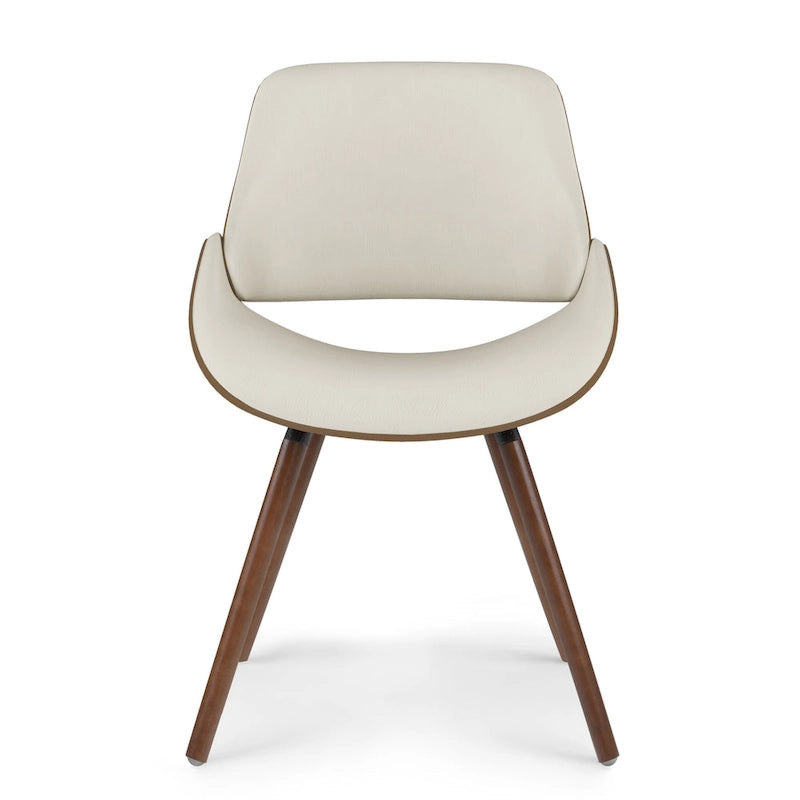 Bentwood Dining Chair in Cream Faux Leather - 22.8 D x 20.9 W x 30.9H