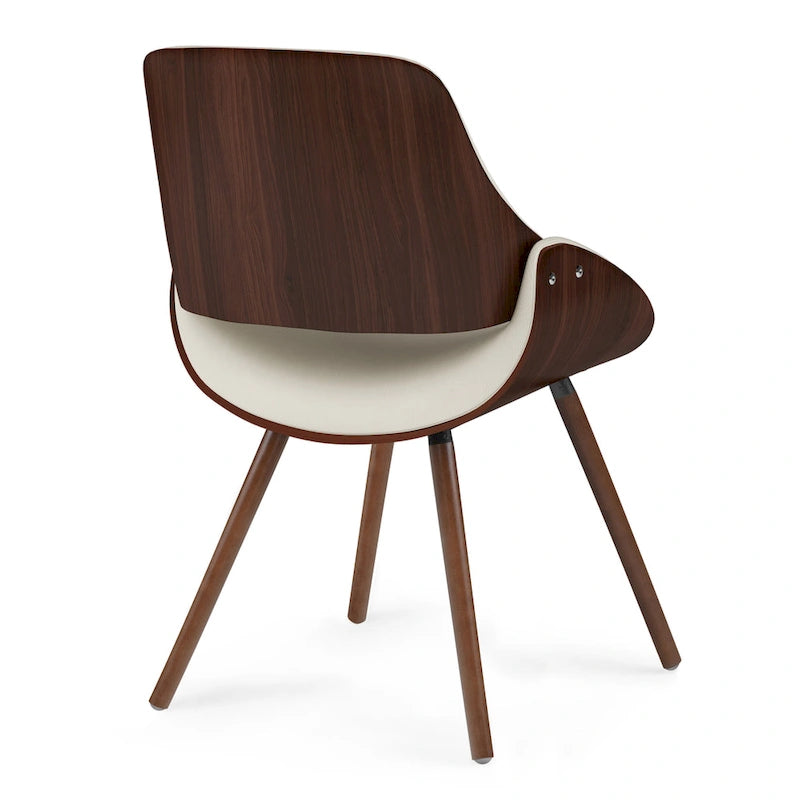 Bentwood Dining Chair in Cream Faux Leather - 22.8 D x 20.9 W x 30.9H