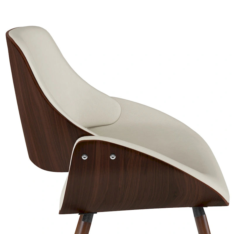 Bentwood Dining Chair in Cream Faux Leather - 22.8 D x 20.9 W x 30.9H