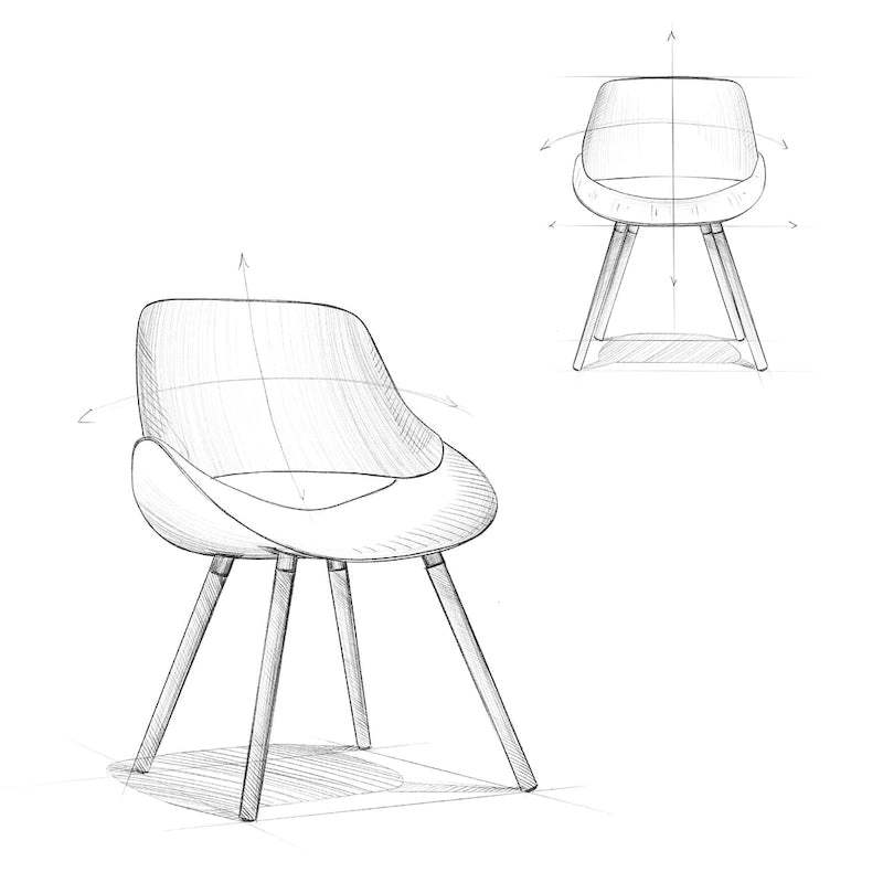 Bentwood Dining Chair in Cream Faux Leather - 22.8 D x 20.9 W x 30.9H