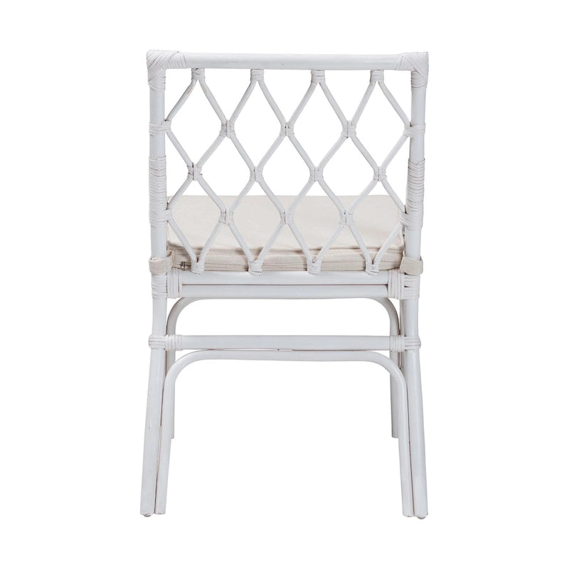 Bohemian White Rattan Dining Chair