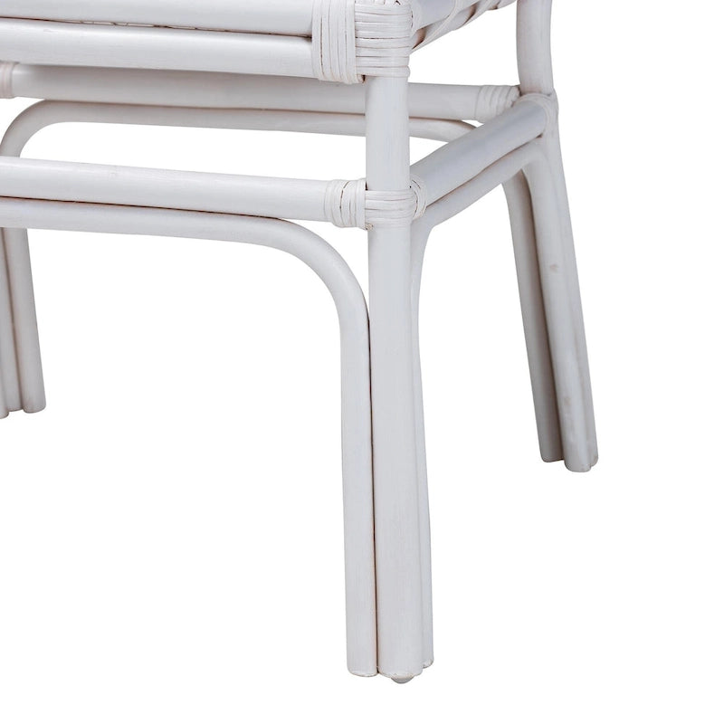 Bohemian White Rattan Dining Chair