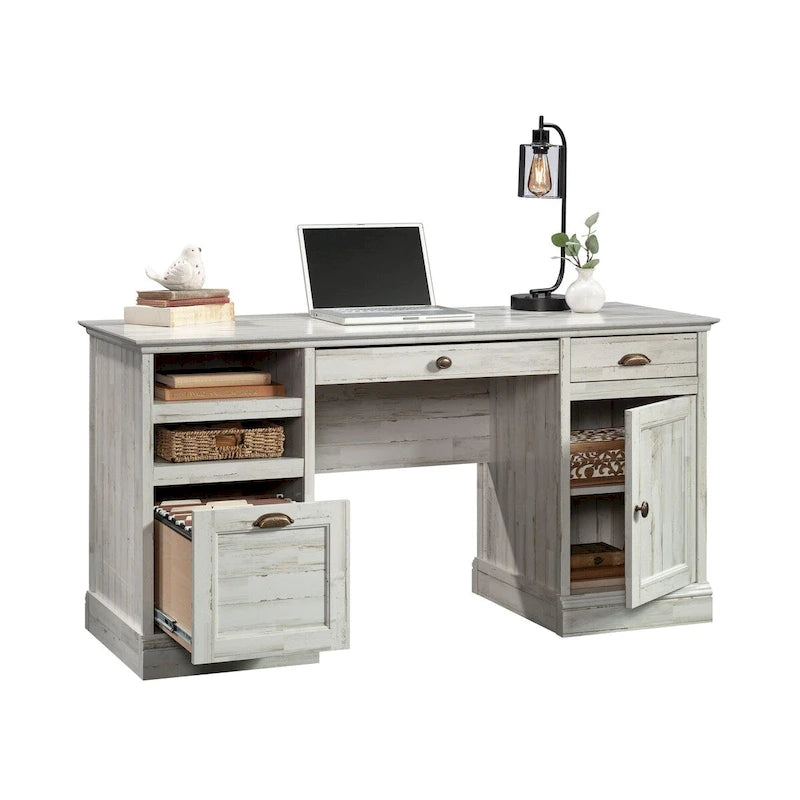 Executive Desk with Spacious Top, Drawers and Adjustable Shelving for Home Office