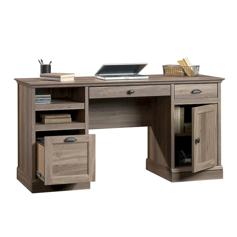 Executive Desk with Spacious Top, Drawers and Adjustable Shelving for Home Office