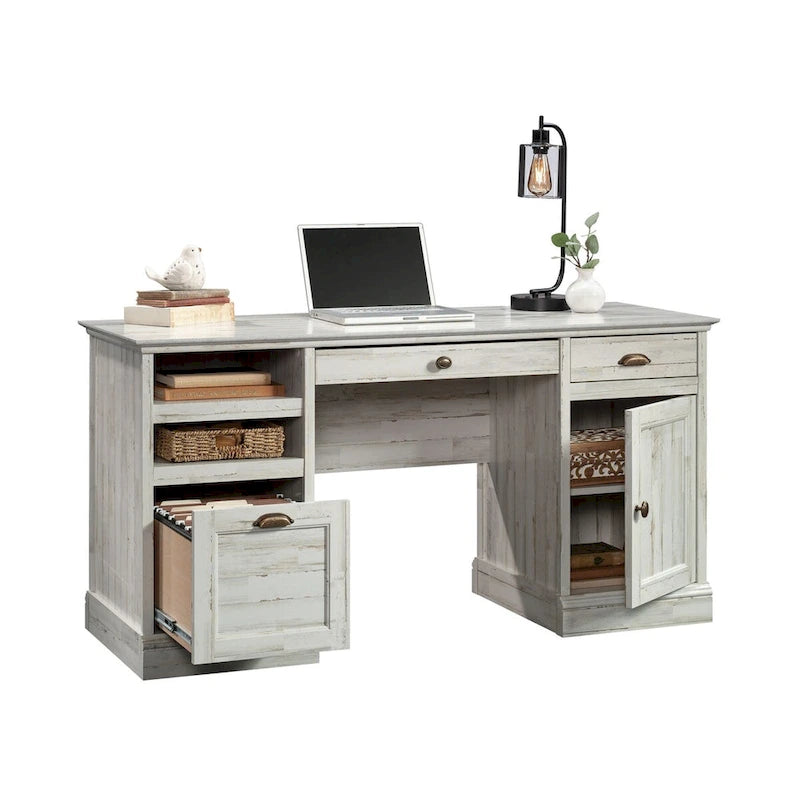 Executive Desk with Spacious Top, Drawers and Adjustable Shelving for Home Office