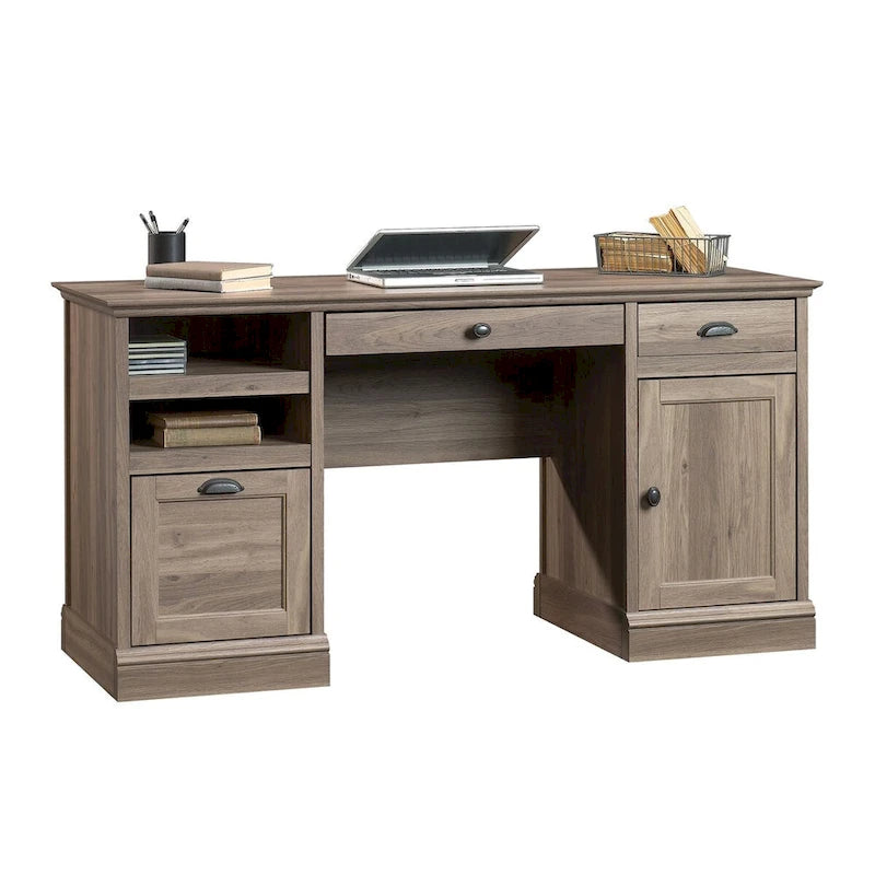 Executive Desk with Spacious Top, Drawers and Adjustable Shelving for Home Office