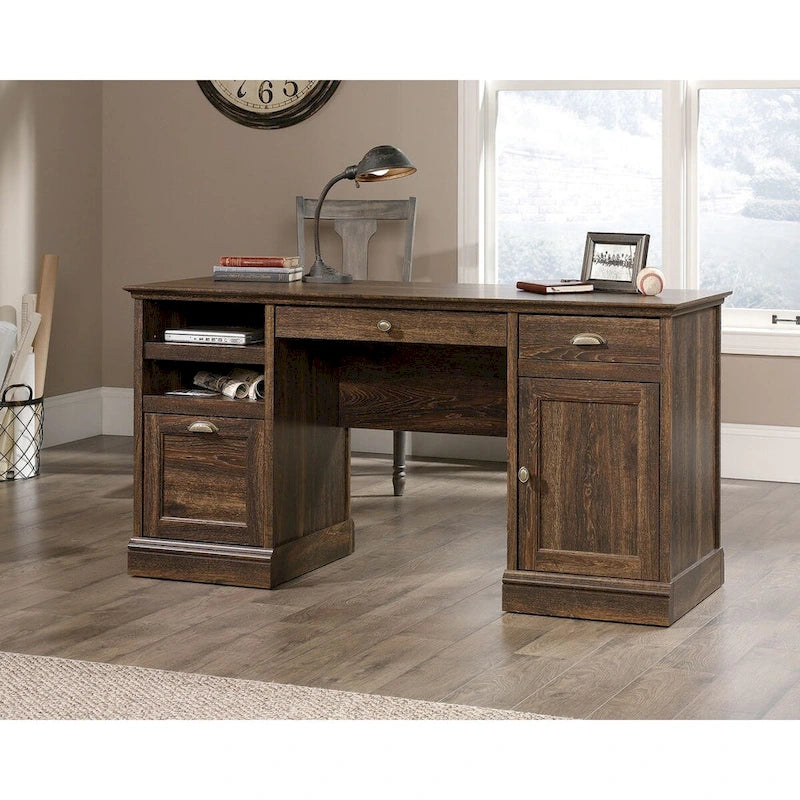 Executive Desk with Spacious Top, Drawers and Adjustable Shelving for Home Office