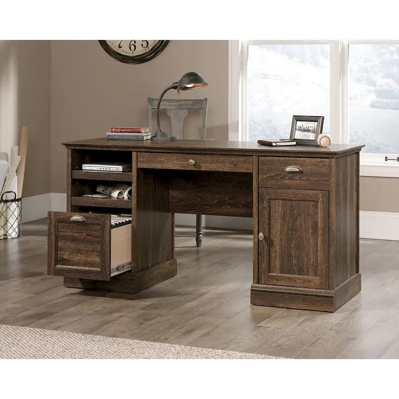 Executive Desk with Spacious Top, Drawers and Adjustable Shelving for Home Office