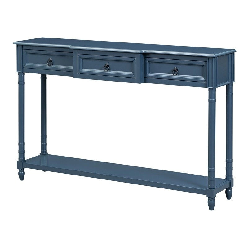 Console Table Sofa Table with Drawers for Entryway with Projecting Drawers and Long Shelf