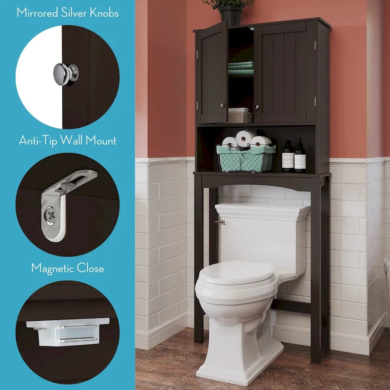 Over the Toilet Bathroom Spacesaver Wall Medicine Storage Cabinet with Adjustable Shelf