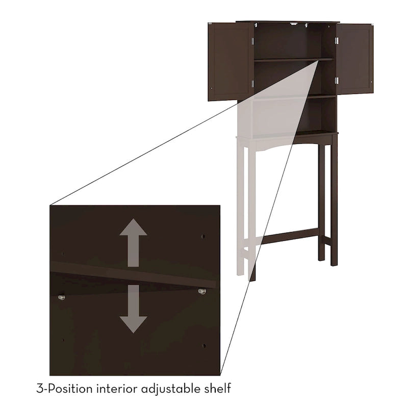 Over the Toilet Bathroom Spacesaver Wall Medicine Storage Cabinet with Adjustable Shelf