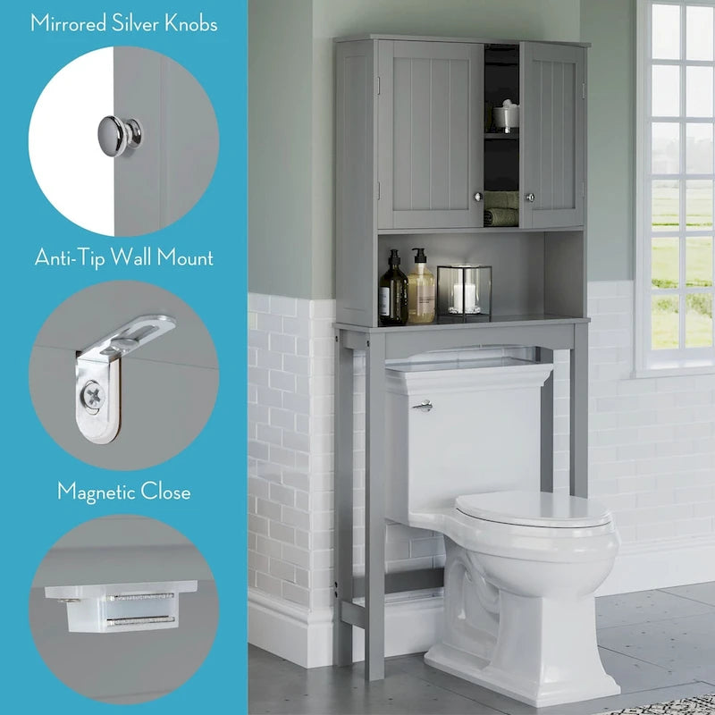 Over the Toilet Bathroom Spacesaver Wall Medicine Storage Cabinet with Adjustable Shelf