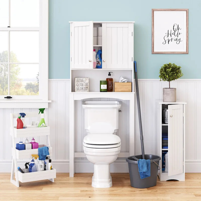 Over the Toilet Bathroom Spacesaver Wall Medicine Storage Cabinet with Adjustable Shelf
