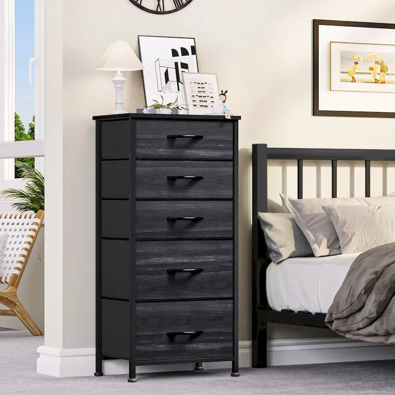 Modern Wide Dresser Storage Tower with 5 Drawers