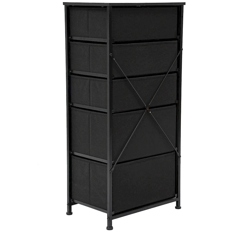 Modern Wide Dresser Storage Tower with 5 Drawers