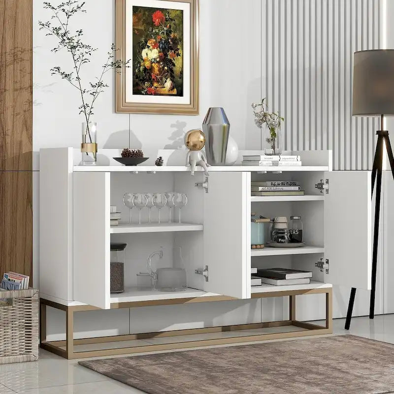 47.2 Modern 4 Door Buffet with Metal Base
