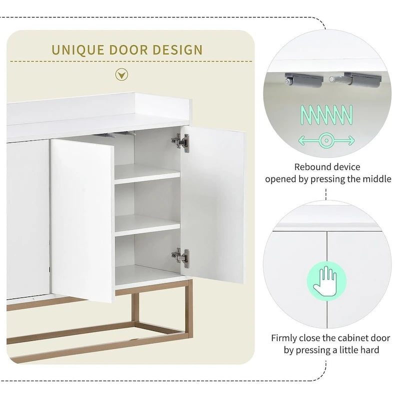 47.2 Modern 4 Door Buffet with Metal Base