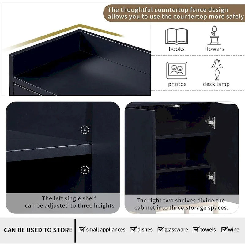 47.2 Modern 4 Door Buffet with Metal Base