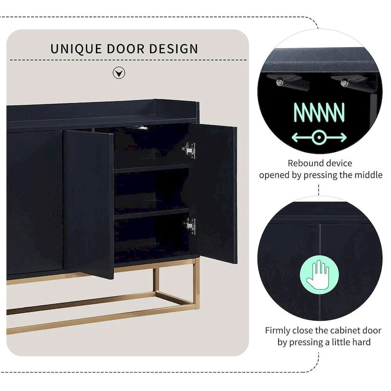47.2 Modern 4 Door Buffet with Metal Base