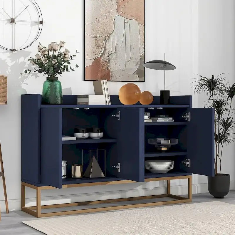 47.2 Modern 4 Door Buffet with Metal Base