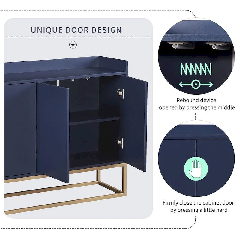 47.2 Modern 4 Door Buffet with Metal Base