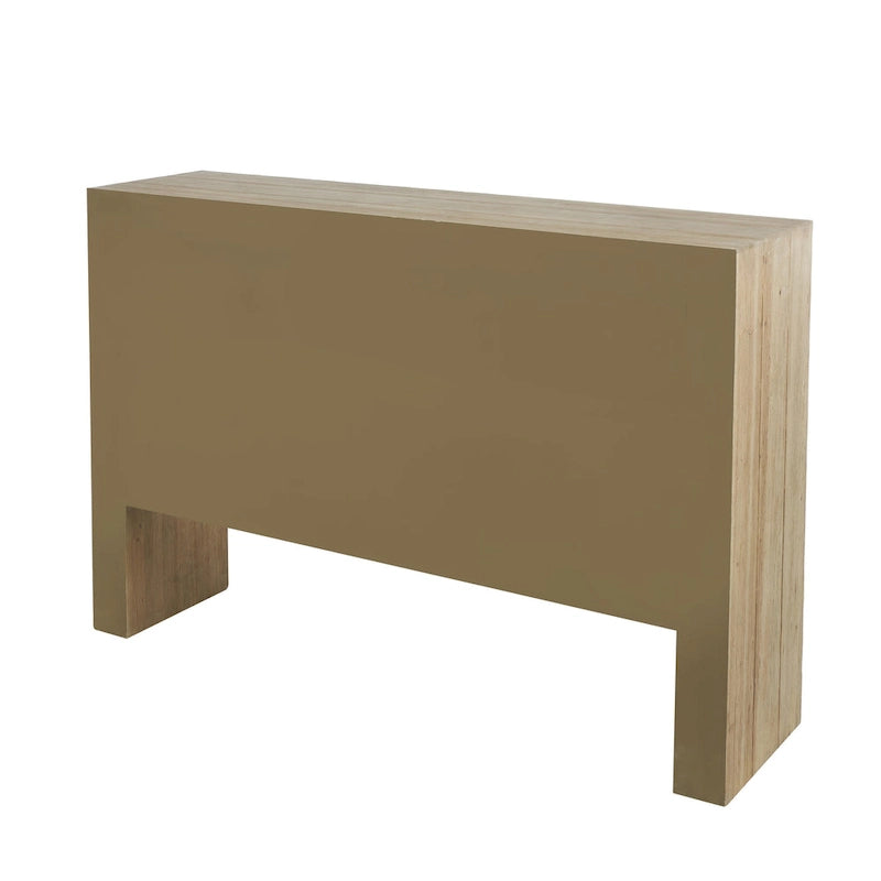Wood Storage Cabinet 2 Door and 3 Drawer Sideboard with Natural Wood Grains - Brown