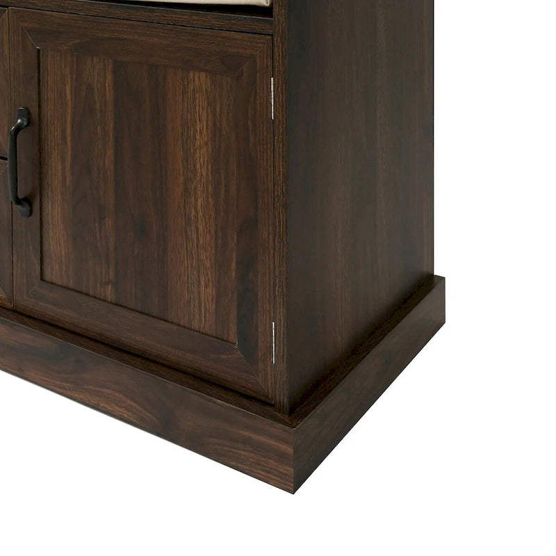 Classic Hall Tree with 3 Hooks, Coat Hanger, Storage Bench for Entrance, Hallway
